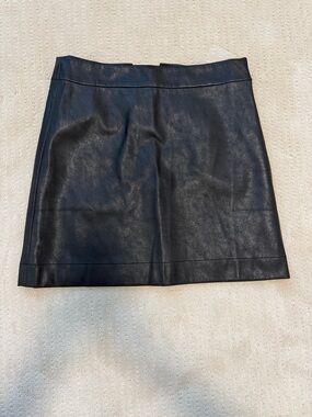 J. Crew Black Faux Leather Mini Skirt